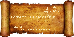 Ledofszky Domicián névjegykártya